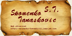 Spomenko Tanasković vizit kartica